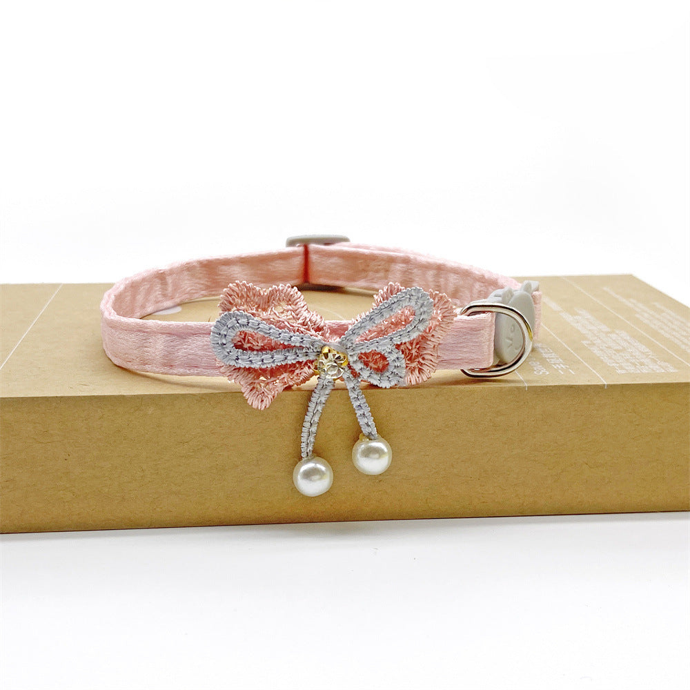 Pet Necklace Colorful Lace Flower Cat Collar Puppy Jewelry Collar Bell Collar Cat Collar
