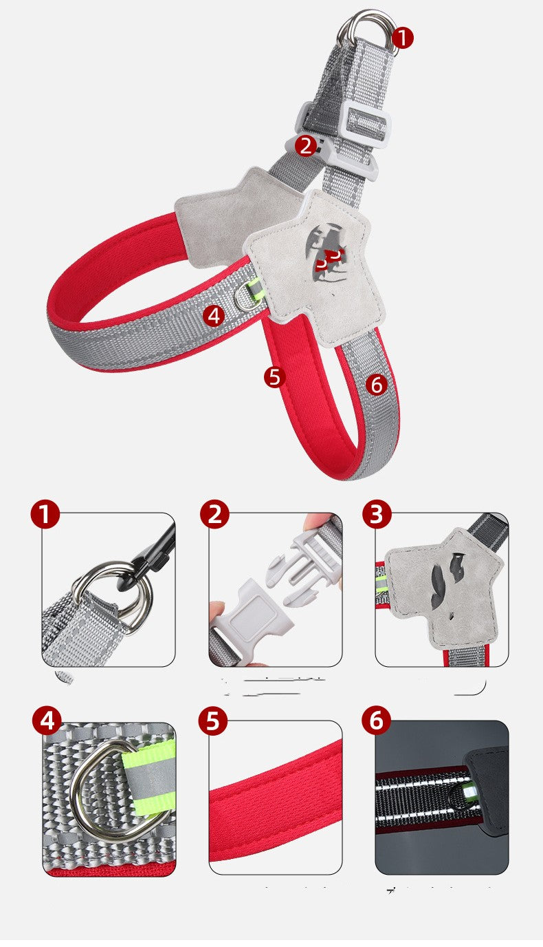 New Dog Breast Strap Breathable Mesh Pet Hand Holding Rope