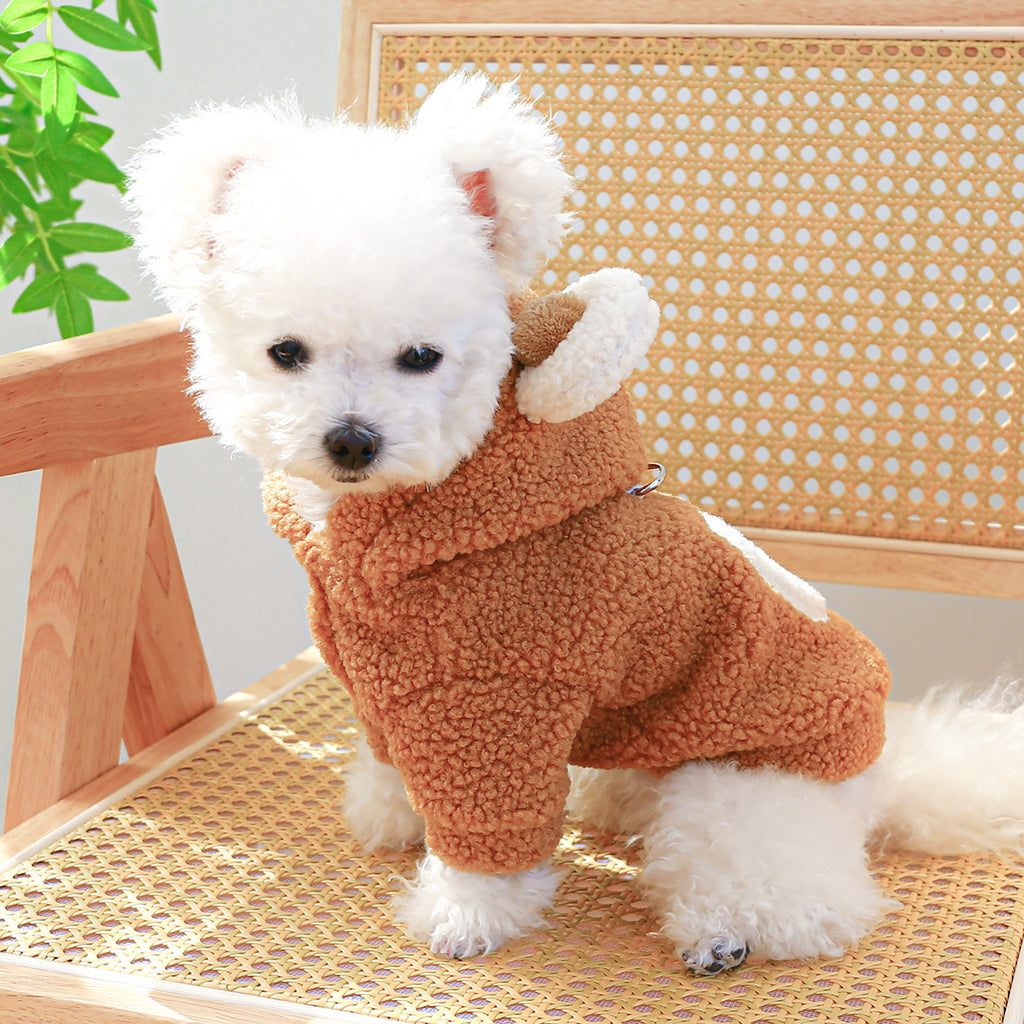 Lambswool Warm And Comfortable Round Bear Hoodie Pet