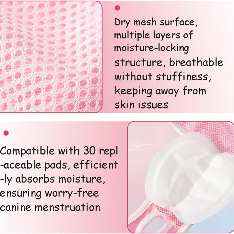 New Washable Dog Physiological Pants Leakproof Cartoon Dog Menstrual Pants Reusable Breathable Pet Diaper Pet Supplies