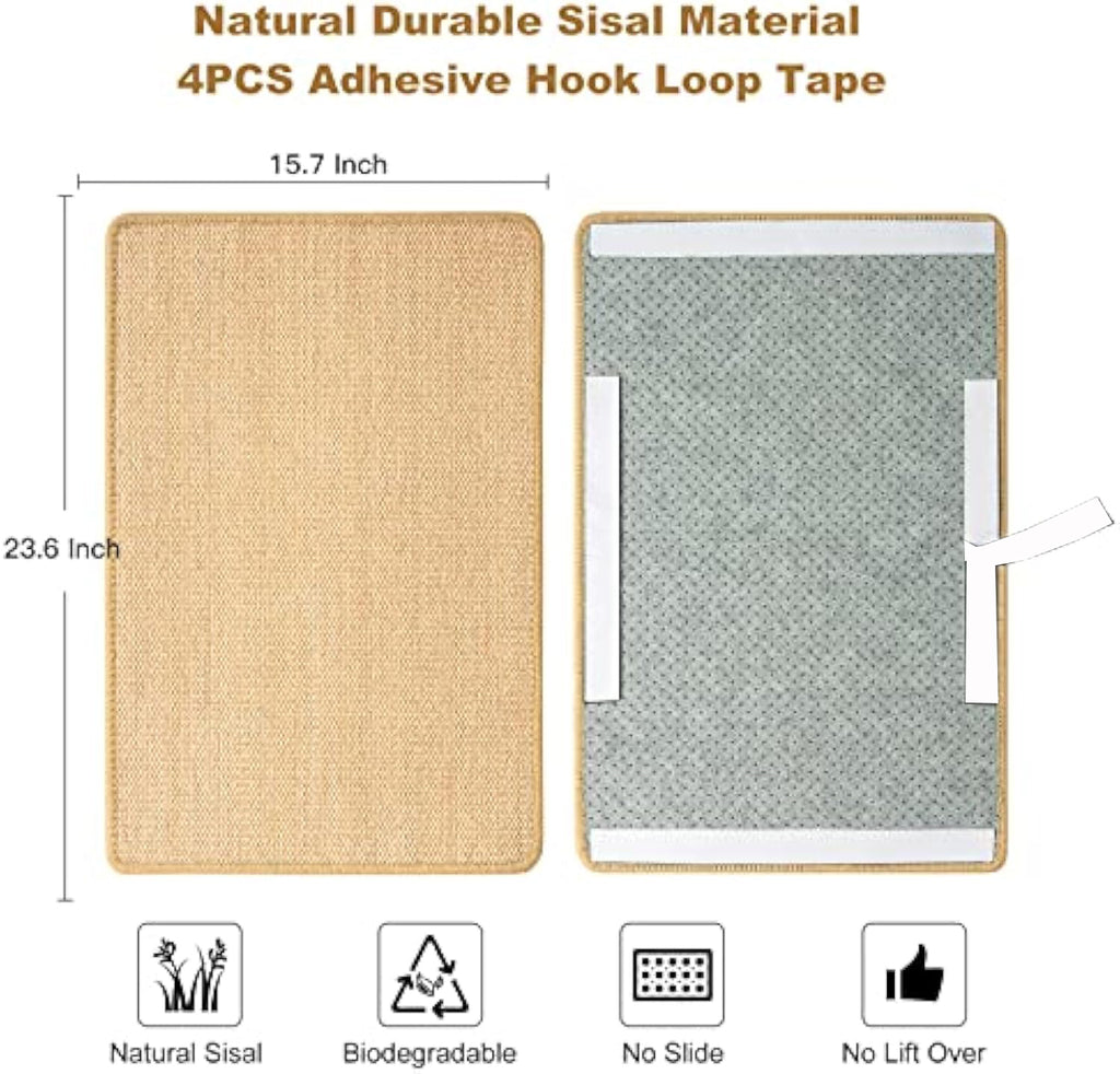 Cat Scratch Pad Cat Scratching Pad With Adhesive Hook Tape Scratching Pads For Indoor Cats Stick On Floor Couch As Cat Scratch Furniture Protector Cat
