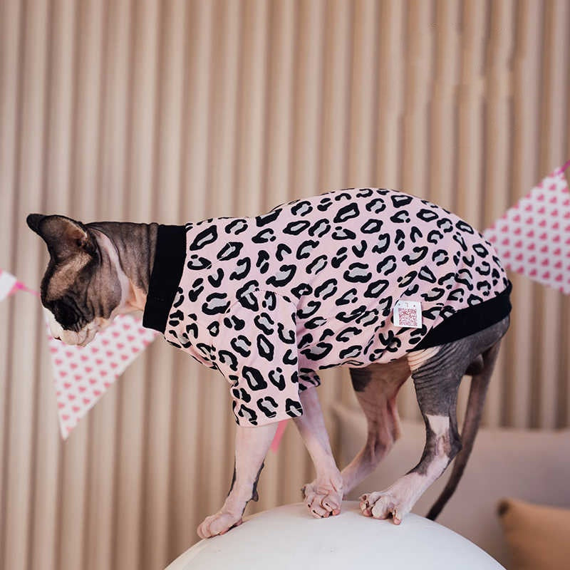 Sphynx Cat Cotton Leopard Shirt Fashion Clothes