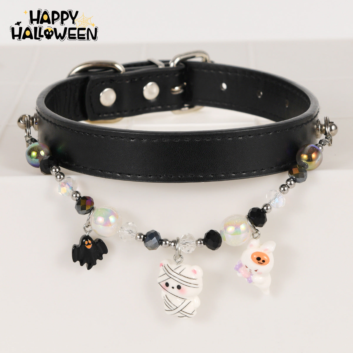 Cat Collar Niche Accessory Halloween Necklace With Beaded Embellishments