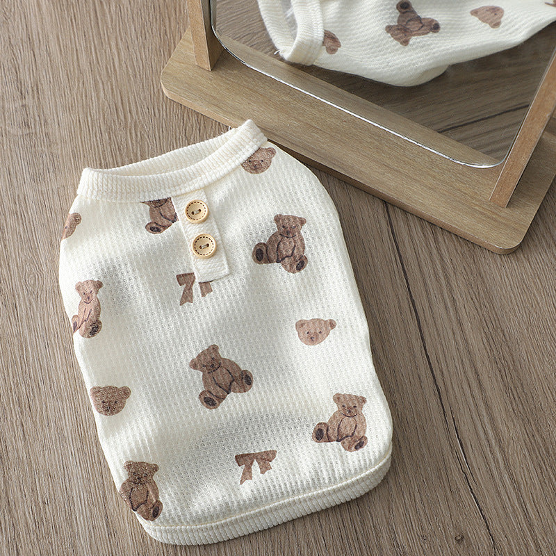Fashion Waffle Small Dog Clothes Short Sleeve