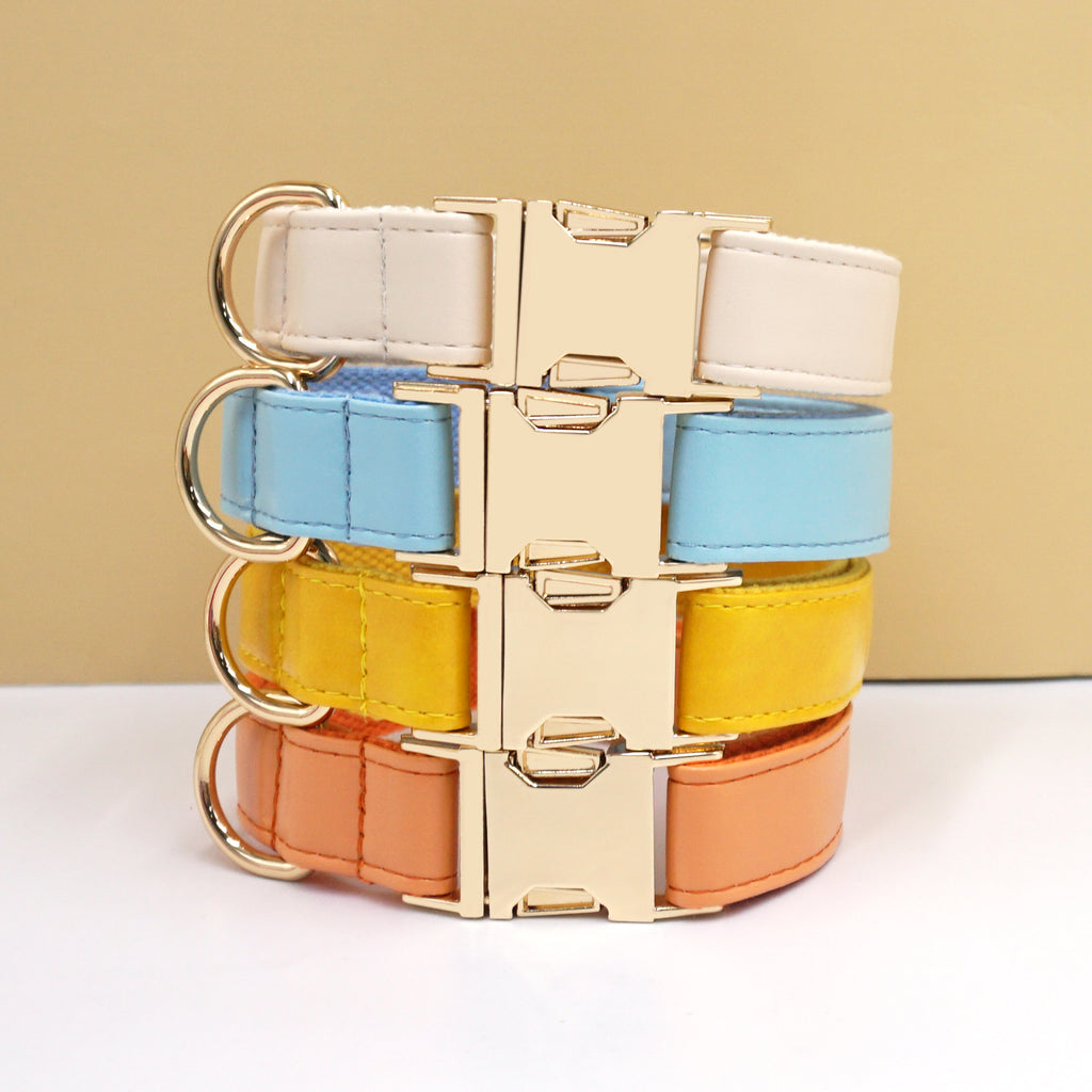 Simple Color Blocking Household Velvet Pet Collar