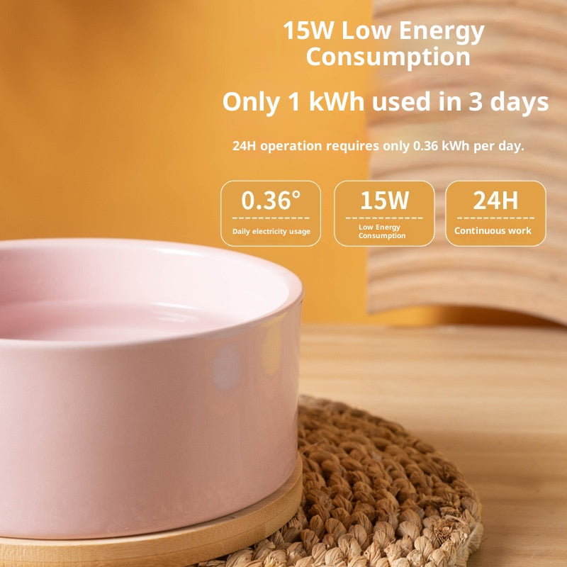 Constant Temperature Cat Ceramic Pet Heating Drinking Bowl