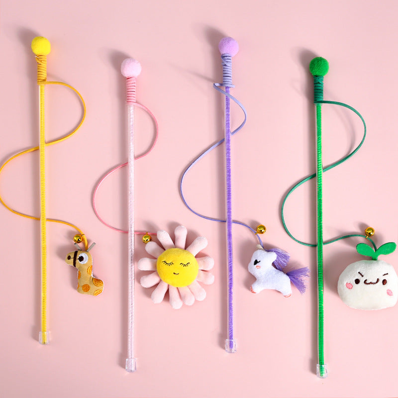 Cartoon Plush Bell Cat Teaser Interactive Sound Toy