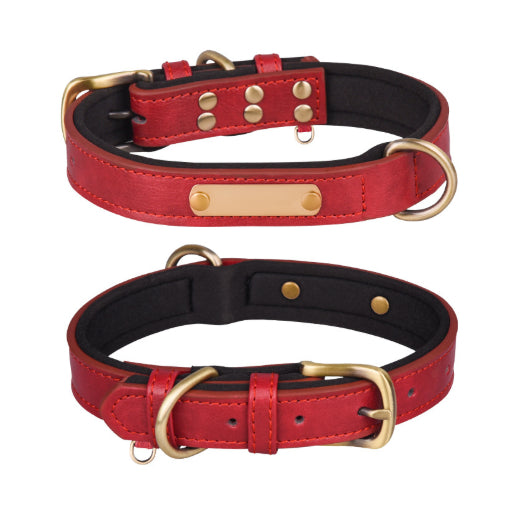 Breathable Dog Collar Retro Leather Dog Leash