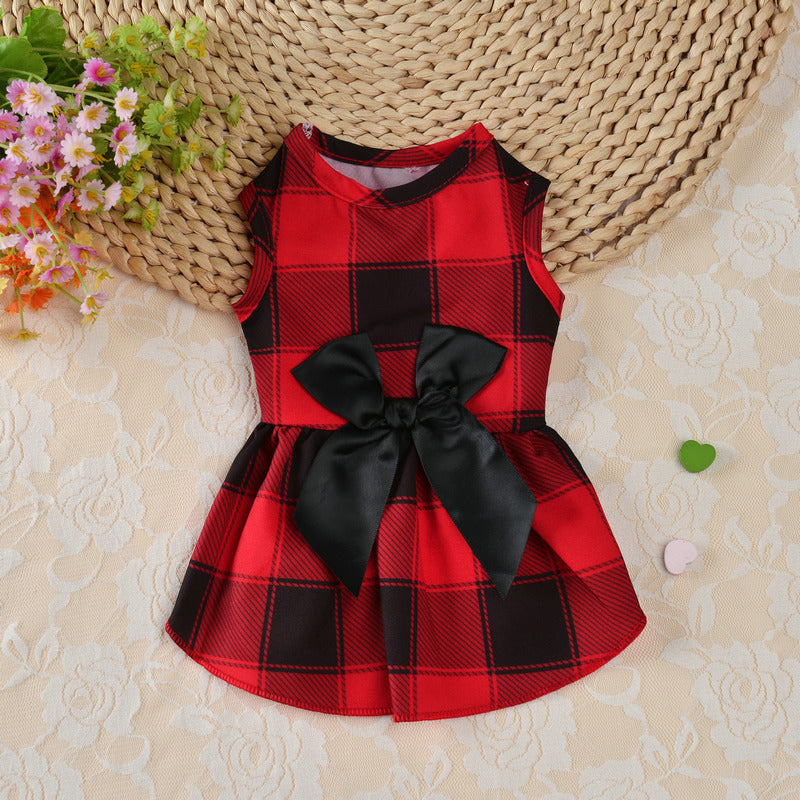 Thin PET Bow Plaid Clothes