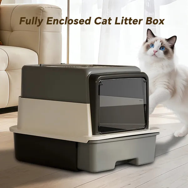 Top-Rated Cat Litter Box, Pull-Out Drawer, No Scoop Needed, Fits Modern Home Decor
