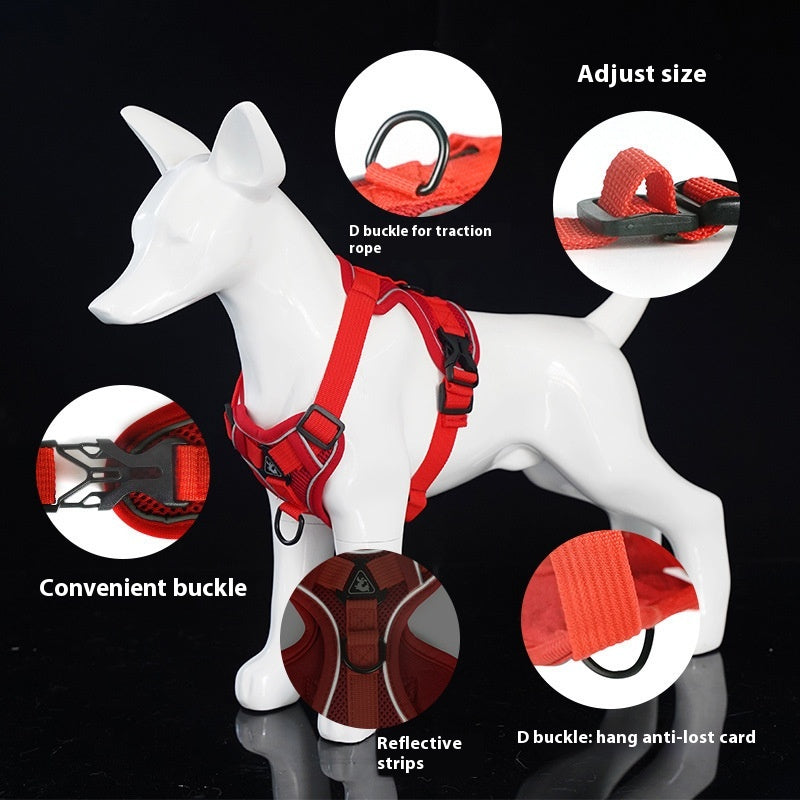 Dog Hand Holding Rope Pet Vest Chest Strap Mesh Breathable Cat Anti-lost Collar