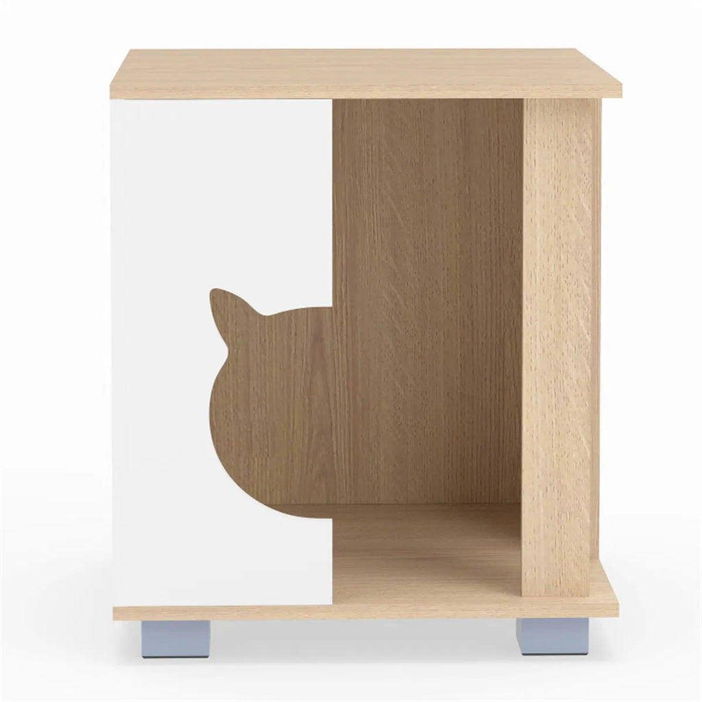 Multipurpose Wooden Cat House Nightstand, Sturdy Metal Base Anti-Slip Pet Furniture