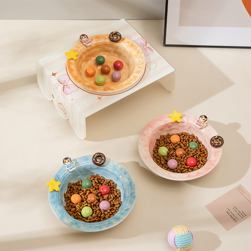Cartoon-style Creative And Cute Ceramic Pet Bowl