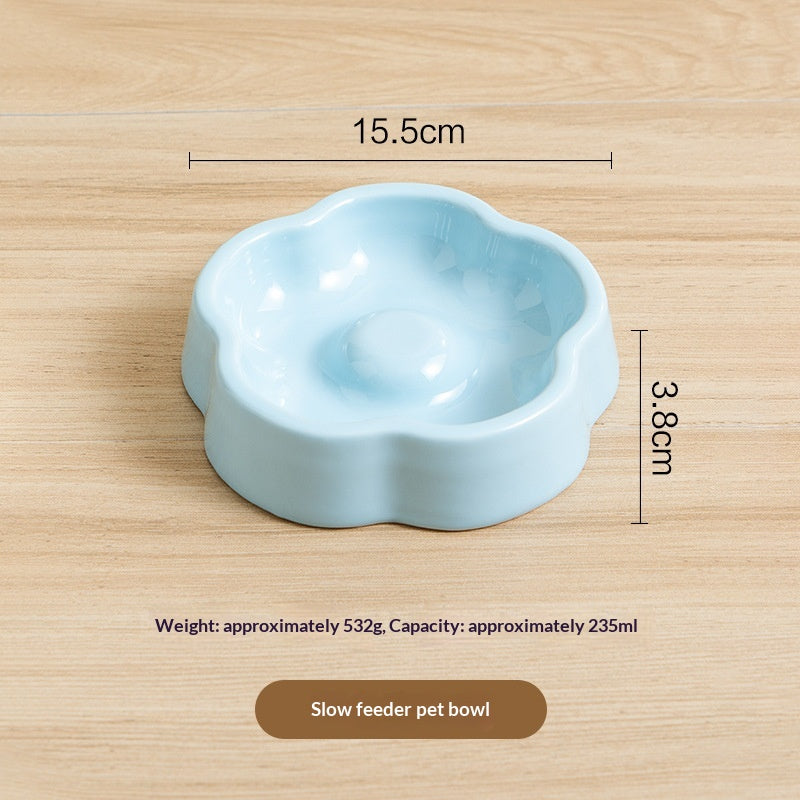 Macaron-colored Bud-shaped Ceramic Pet Bowl