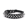 Small Spiked Black Dog Cat Collar For Small Medium Dogs Boy Male - Adjustable Studded Puppy Collars - Soft Padded Punk Leather Dog Collar For