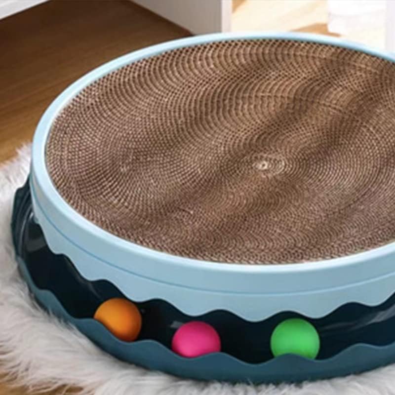 Round Cat Scratcher Toy Cat Scratcher Pad With Ball Interactive Training Exercise Mouse Play Toy With Ball Scratching Board Cat Scratcher Interactive