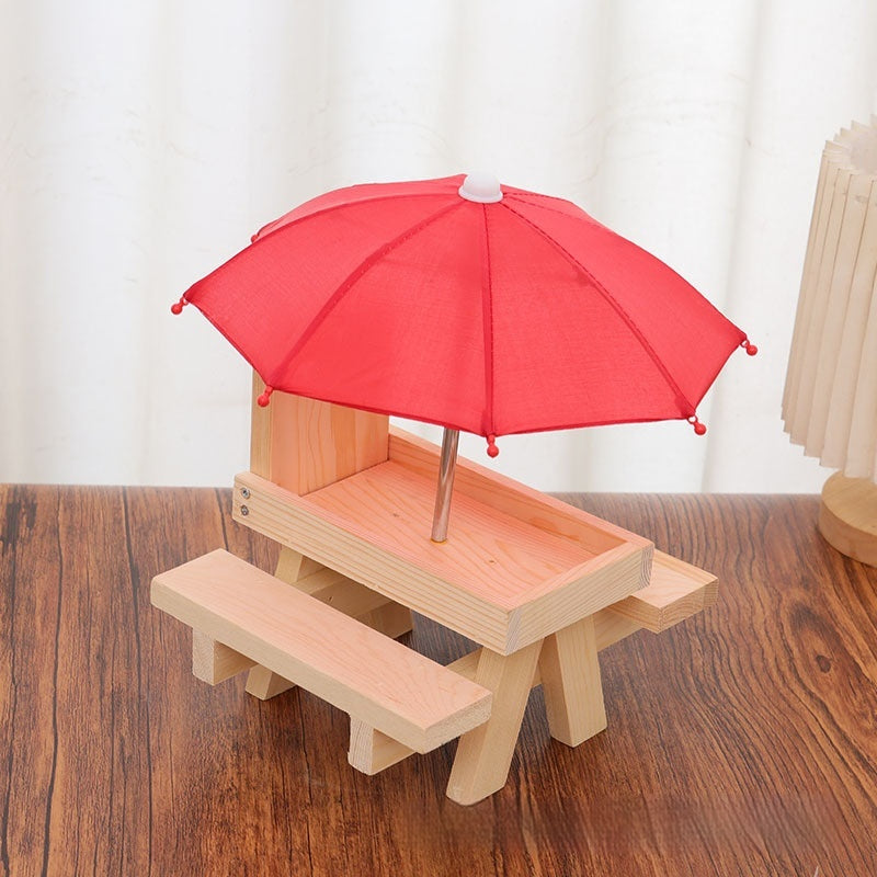 Wooden Outdoor Chipmunk Feeder Pet Dining-table Corn Bracket With Bench