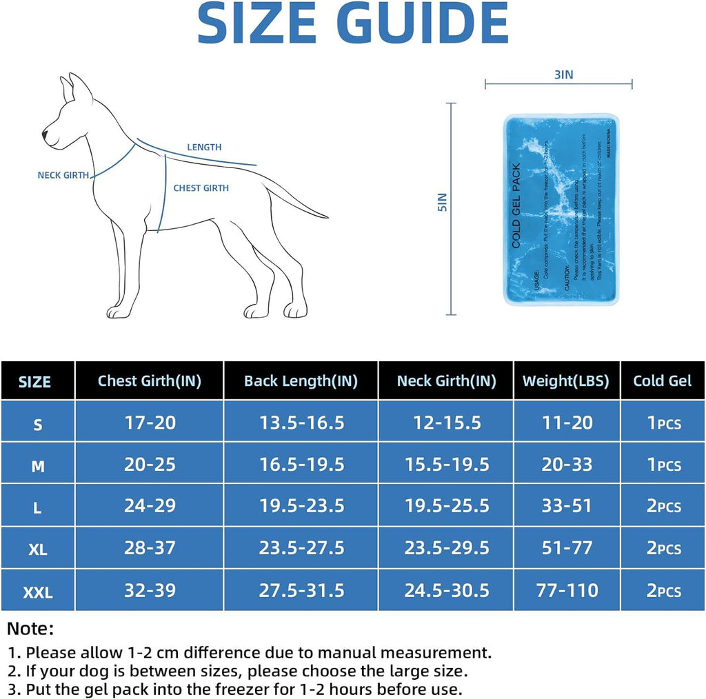 Dog Cooling Vest With Ice Packs, Reflective Adjustable Cooling Vest For Dogs With Leash Ring For Hot Weather Cooling Harness For Large Medium Dogs