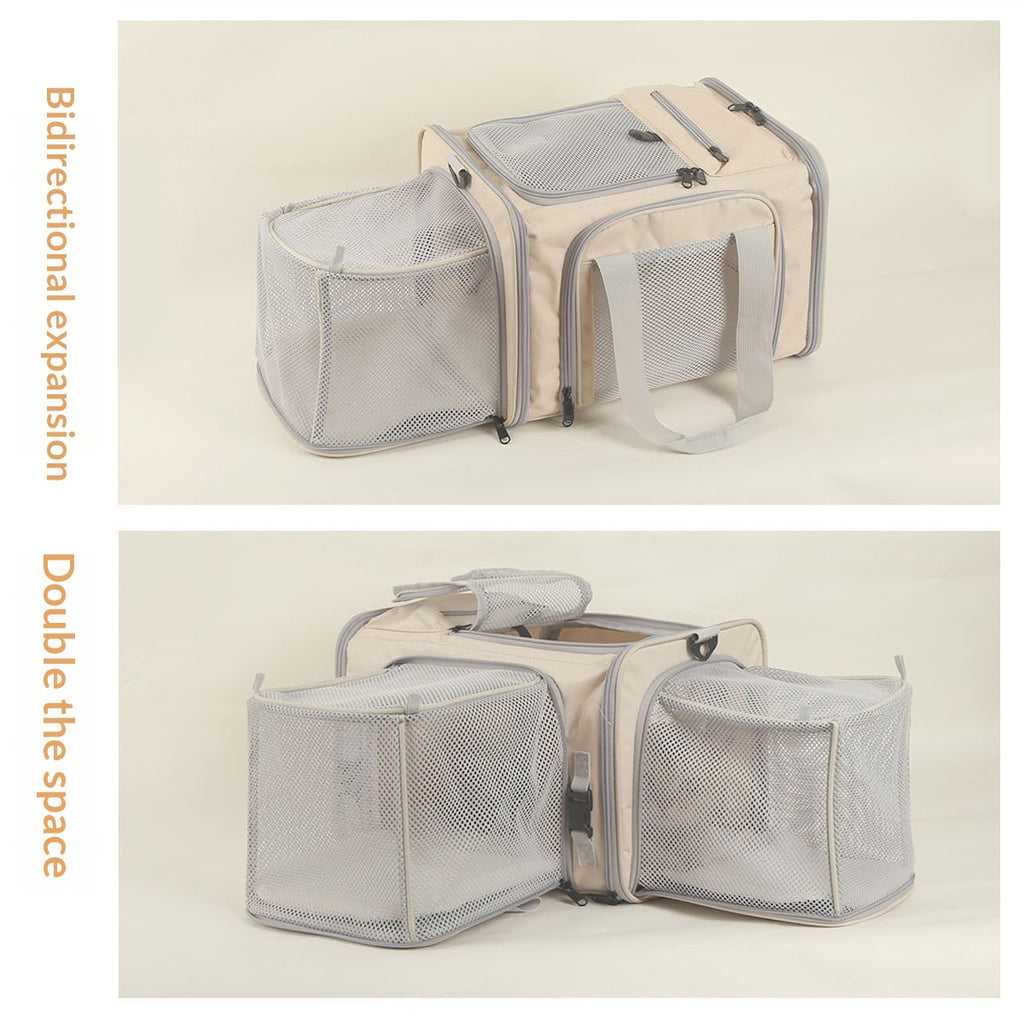 Portable Outdoor Cat Carrier, Summer Breathable Expandable Pet Bag, Lightweight Airline-approved Dog And Cat Travel Bag With Large Capacity