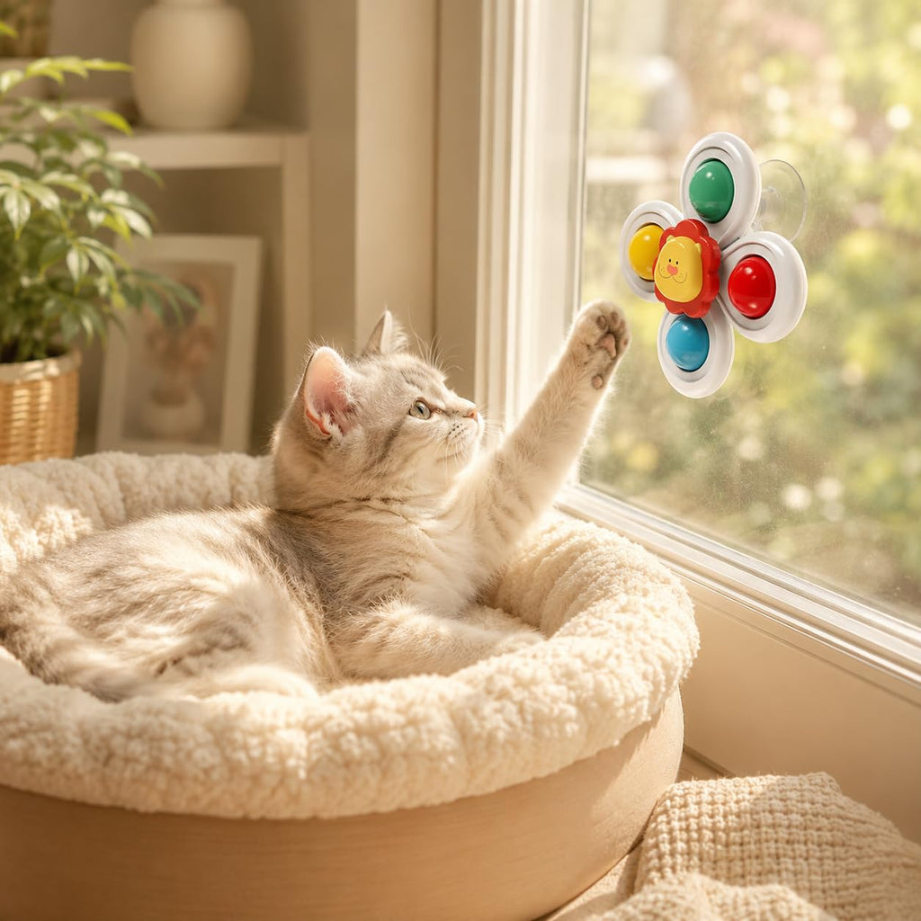 3PCS Suction Cup Cat Toy, Window Perch Companion Interactive Play Toy For Indoor Cats