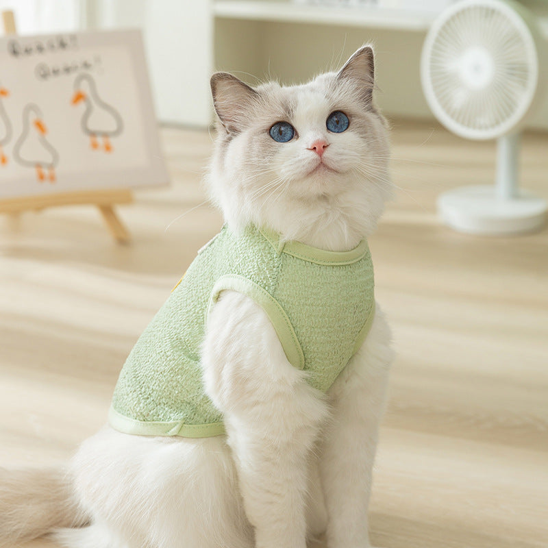 Fashion Hollowed-out Breathable Bear Patch Cat Clothes