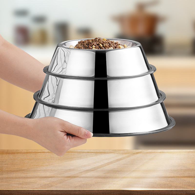 Stainless Steel Dog Bowl Anti-fall Non-slip