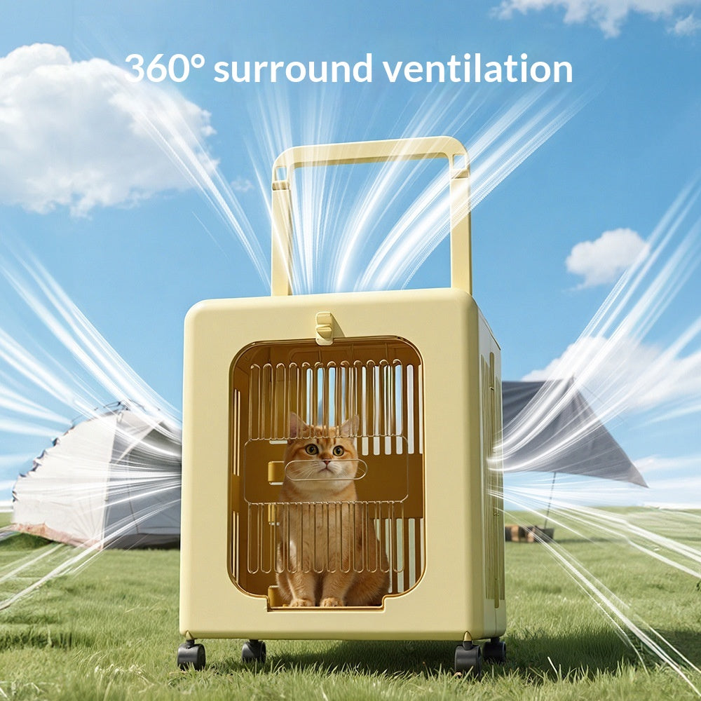 Pet Trolley Case For Catsportable And Foldable For On-the-go Travel