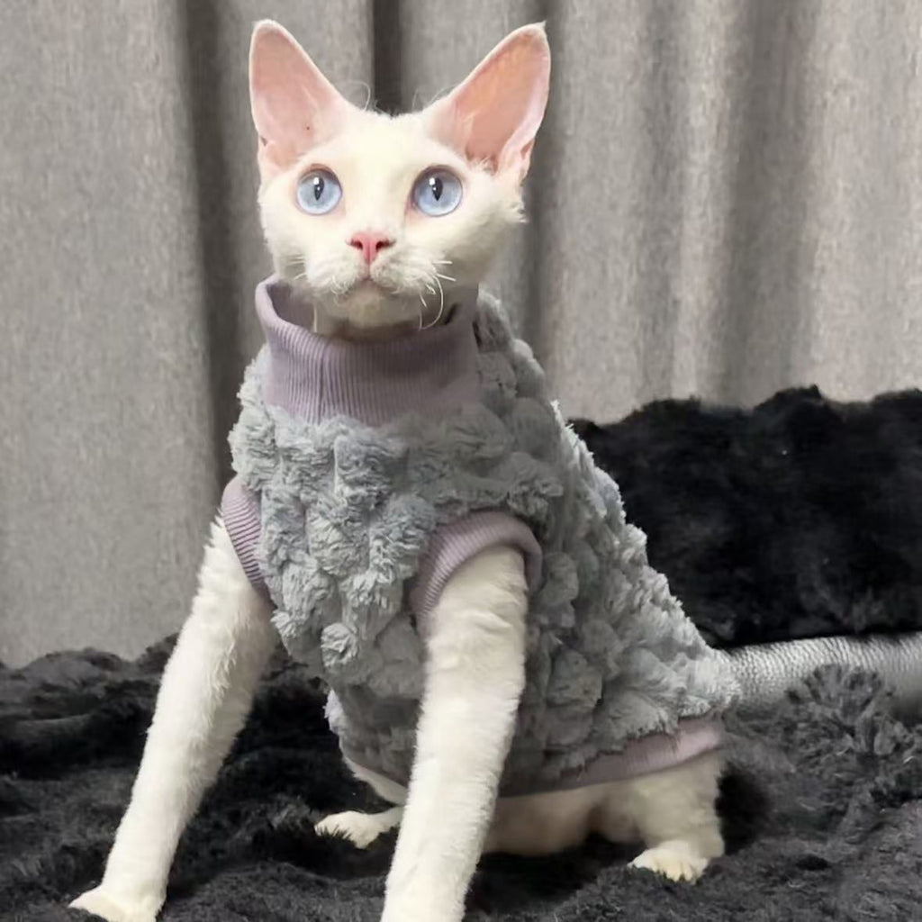 Hairless Cat Warm-Keeping Thickened Soft Coral Fleece Long-Sleeve