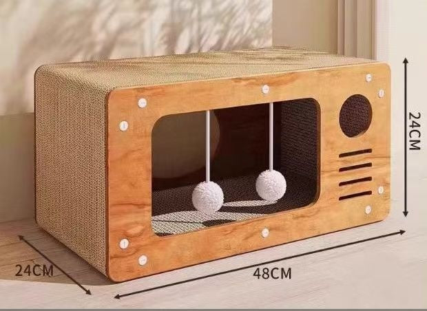 Corrugated Cardboard Single-door Cat Box