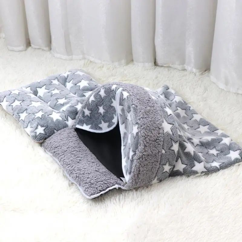 Cat Winter Sleeping Bag Cozy Arch-Shaped Burrowing Cat Bed Snuggle Sack Washable Cat Tent Covered Cat Bed Enclosed For