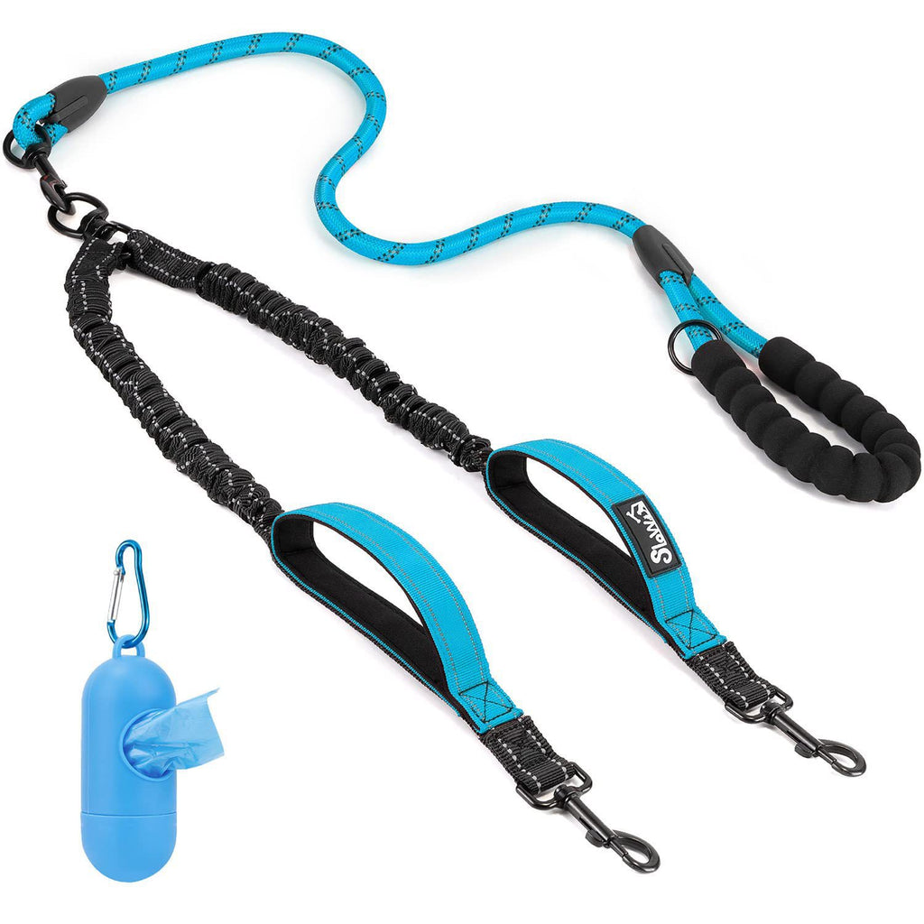 Double Dog Leash Anti-Escape Cushioning Comfortable 360 Rotating Heavy-Duty Reflective Traction Strap