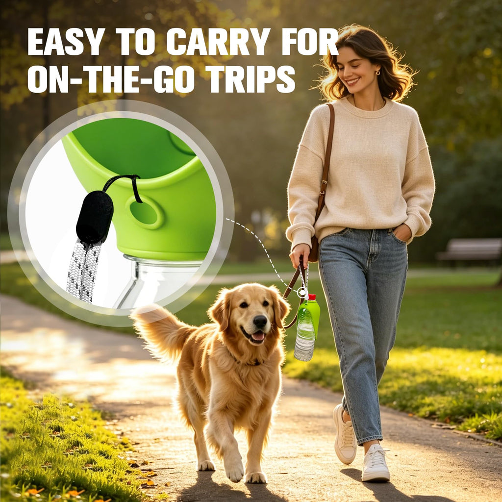 Portable Dog Water Bottle Attachment, Slip-On Pet Water Bowl For Walks Silicone Dog Drink Dispenser, Fits Standard Water Bottles,Ideal For Daily Walks