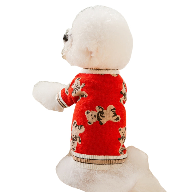 Dog Sweaters Are Cute Bear Pattern Dog Clothes For Puppies, Warm Dog Coats For Winter, Chihuahua Dog Clothing, And Lightweight Sweaters For Pet Cats