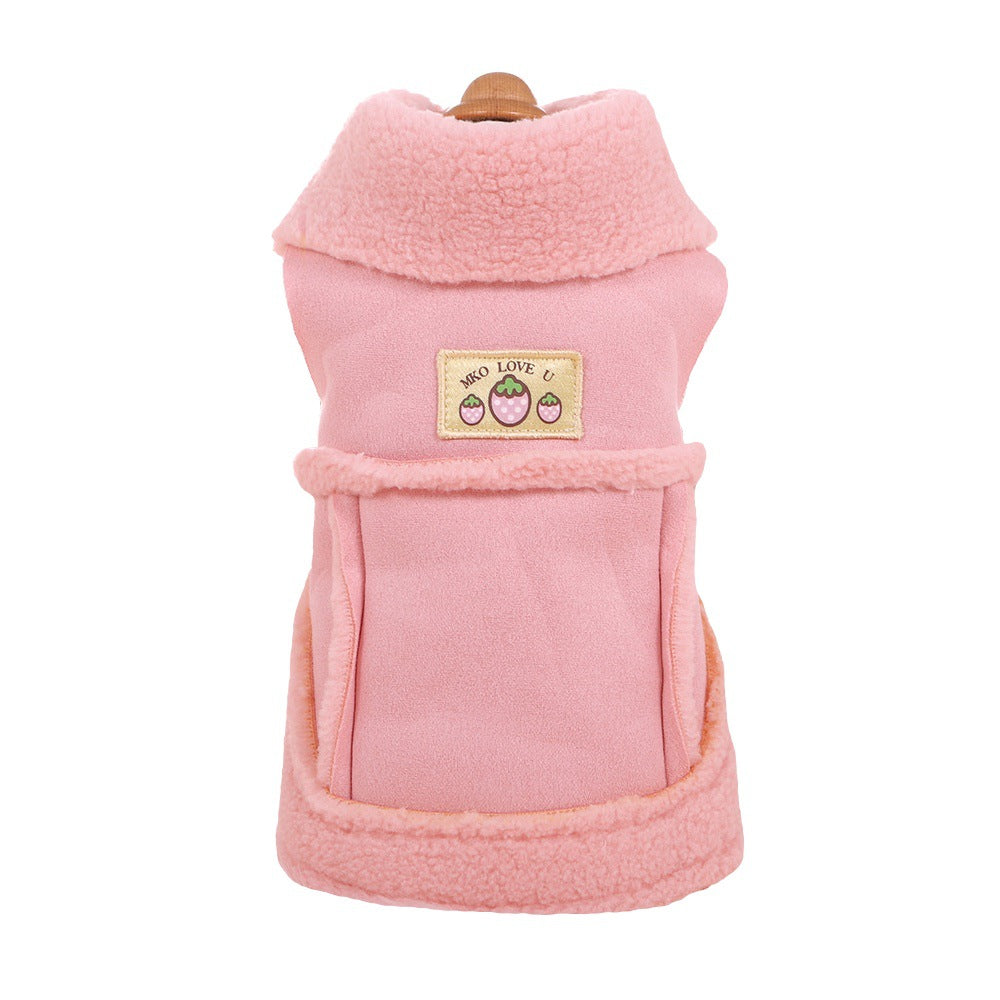 Pet Fleece-lined Thickened Double-layer Plush Two-leg Cotton-padded Coat