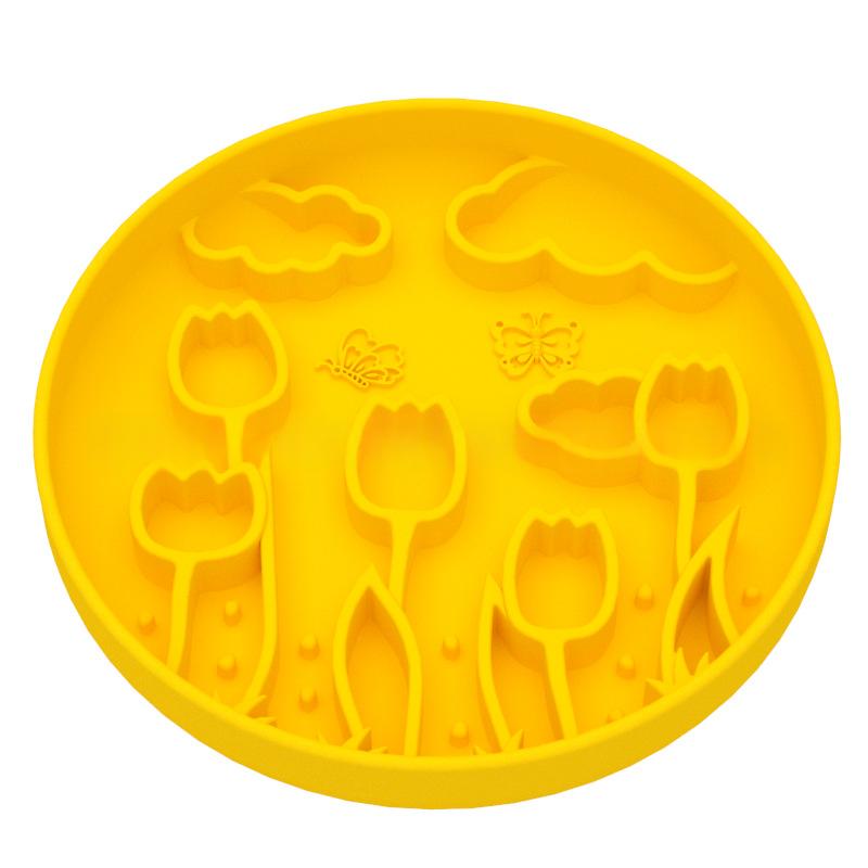Tulip Slow-feeding Bowl Suction-cup Licking Mat Slow-feeding Pad Pet Silicone Licking Mat Slows Feeding