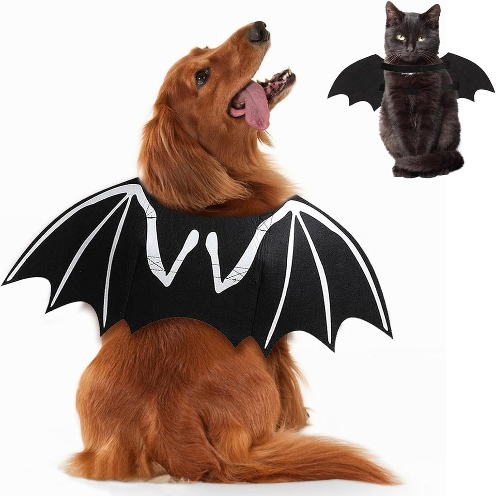 Dog Halloween Costumes Dog Bat Costume Cool Luminous Skeleton Bone Bat Wings Pets Cosplay Costumes Dress Up Apparel For Small Medium Large Cats And