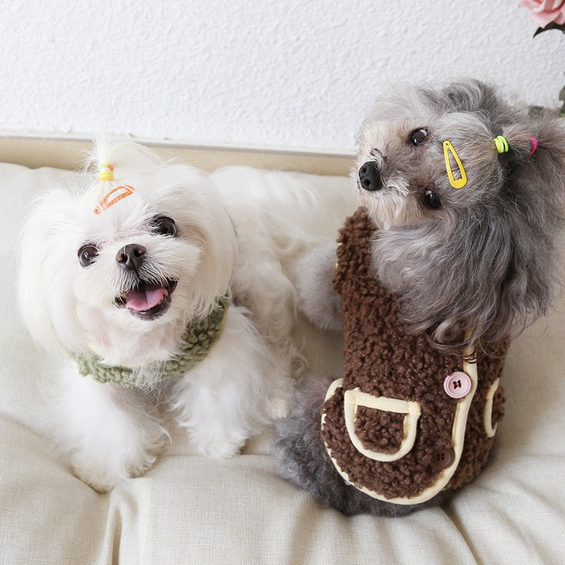 Three-color Snap-button Wool Vest Four-color Cute Little Bear