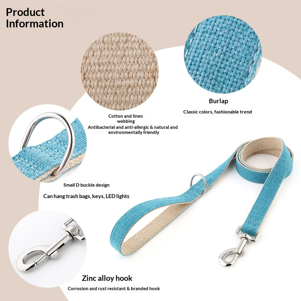 Dog Leash Cotton And Linen For Outdoor Walking Dog Leash Pet Leash