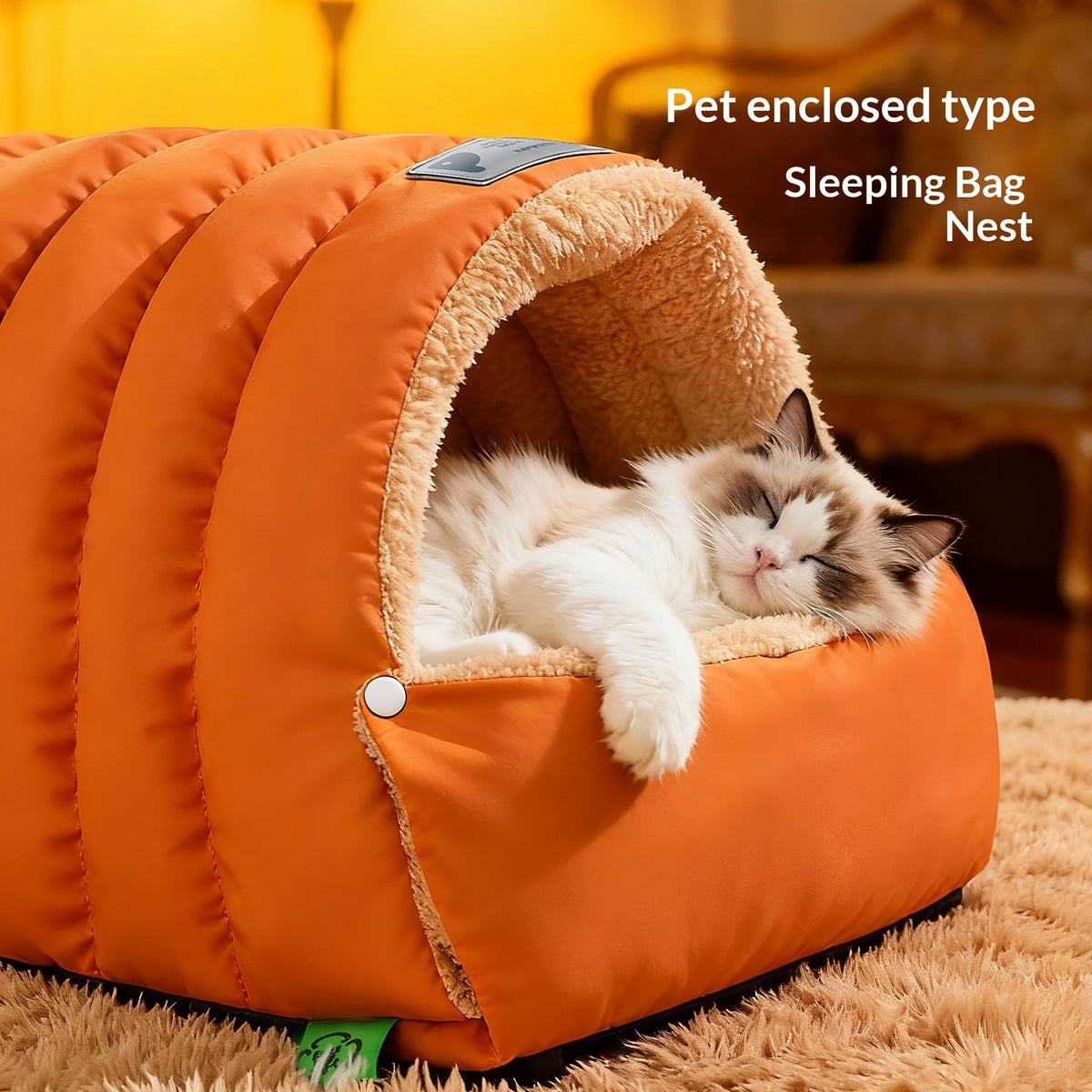 Enclosed Sleeping Bag Pet Bed For Winter Warmth