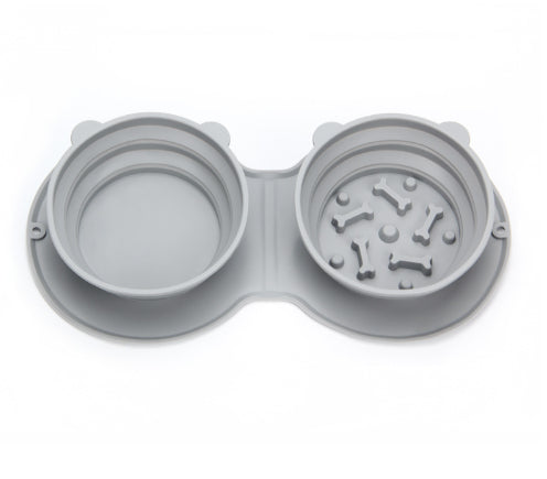 Silicone Folding Pet Bowl Dog Food Water And Feeding Anti-tipping Cat Bowl