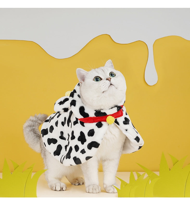 Warm Pet Clothes Cat Velvet Thickened Small Dog Windproof Cape