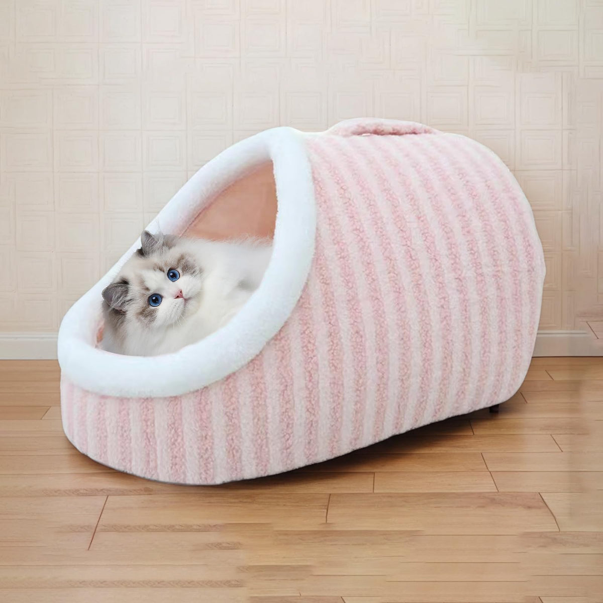 Cat Bed For Indoor Cats Soft Calming Pet Sofa Bed Slipper Shaped Cat, Warm Kitten House Cave, Indoor Enclosed Covered Cavern House For Cats Kittens