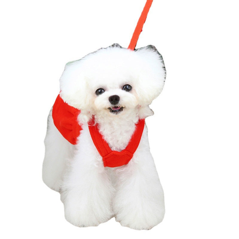 New Christmas Thick Wool Bow-Knot Skirt Pet Clothes