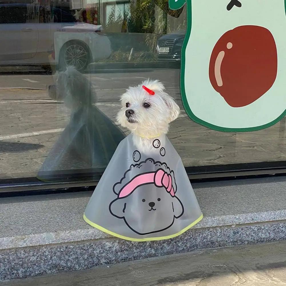 Pet Cloak Adjustable Pet Haircut Cape Waterproof Cartoon Print Design Dog Grooming Cape Pet Supplies
