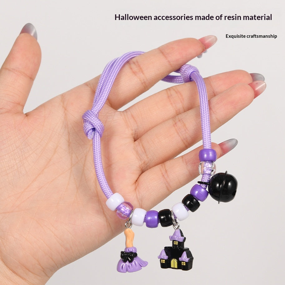 Halloween Cat And Dog Collar Hand-knitted Pumpkin Design Adjustable