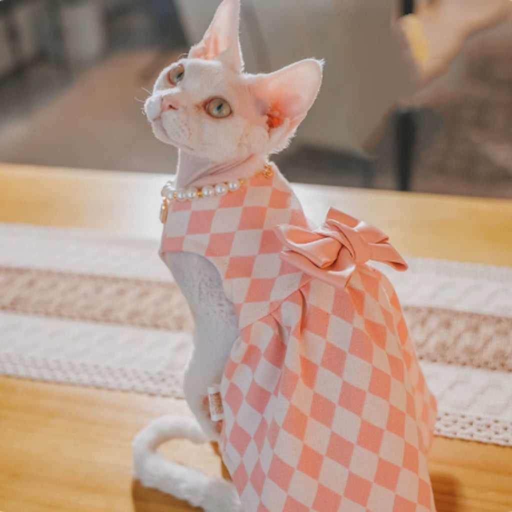 Hairless Cat Devon Cat Kitten Clothes British Style Dress