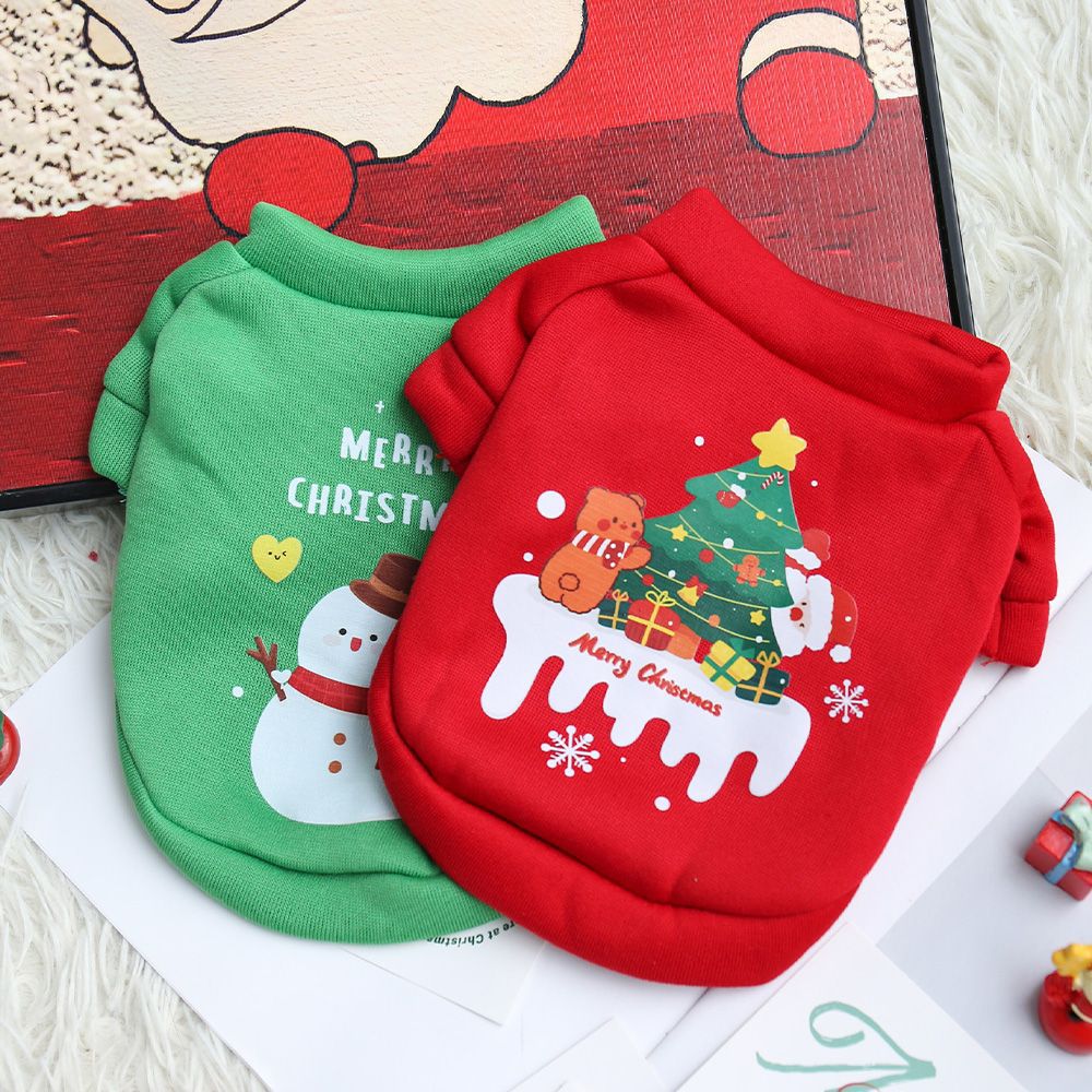 Warm-keeping And Cold-proof Fleece-lined Pet Crew Neck Sweater
