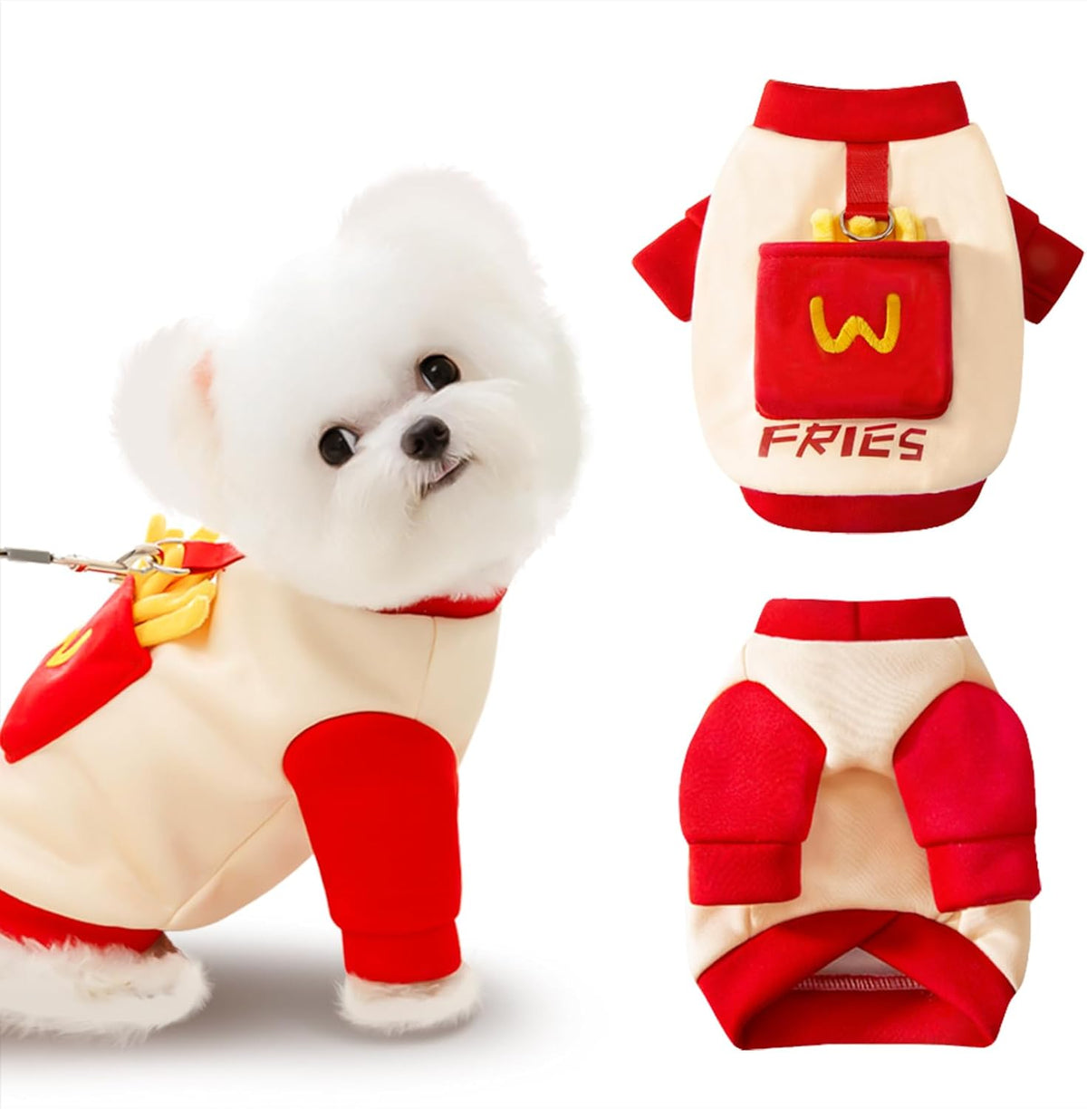 Cute Dog Sweaters Warm Pet Clothes With Leash Loop Design Soft Funny Dog Clothes For Small And Medium Dogs Boys And Girls