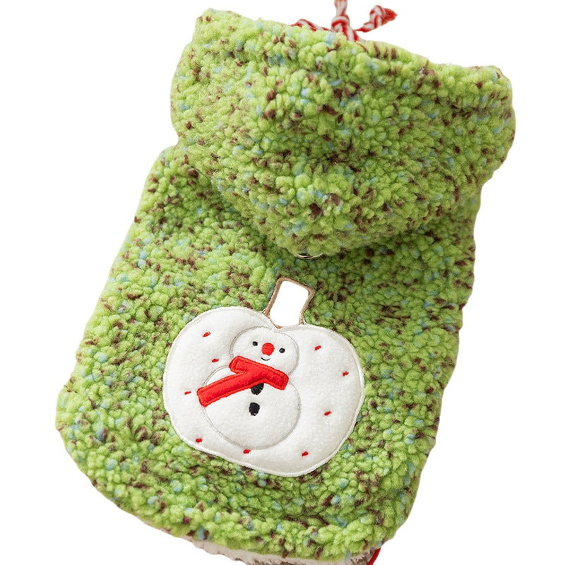 Christmas Dog Clothes, Warm And Thick Autumn And Winter, With Colorful Dots That Can Lead Small And Medium-sized Dogs, Two-legged Clothes, Pet Cat