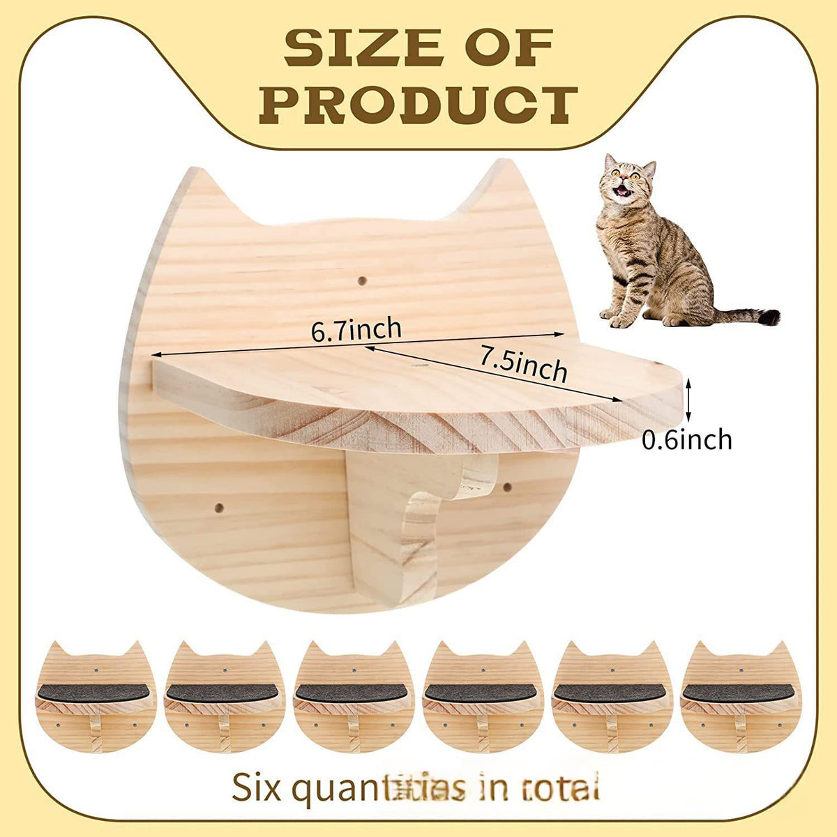 Wooden Wall-mounted Cat Jumping Platform Toy
